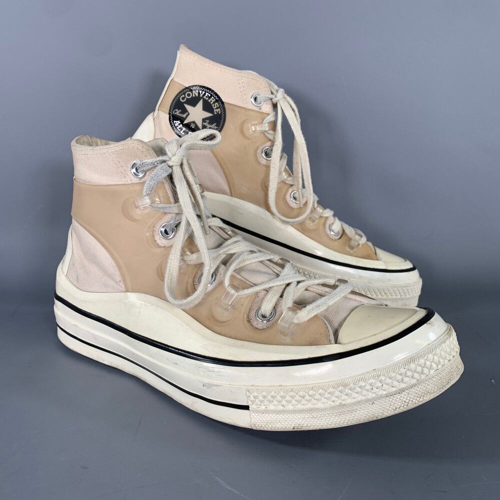 CONVERSE Size 8 Cream Tan 171258C Canvas High Top Lace Up Shoes